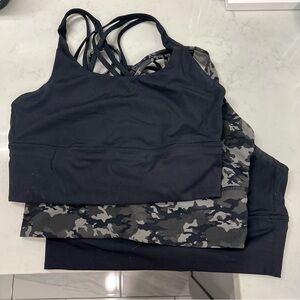 Set of 3 black CRZ yoga sports bra size S